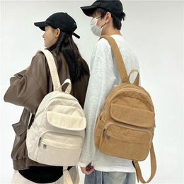 Backpack Small Fashion Backpacks For Women Men Corduroy College Student Japanese Bookbag Mini School Back Pack Bagpack Female