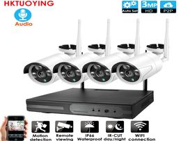 4CH 30MP Audio CCTV System Wireless 1080P NVR Recorder 30MP IR Outdoor P2P Wifi IP 720p Audio CCTV Security Camera System Survei2453849