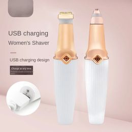 Electric Multi-function Shaver Ms. USB Shaver Eyebrow Trimmer 2in1 Lipstick Epilator Beauty Tools Eyebrow Razor 240321