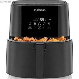 Air Fryers Touch air fryer 8 quarts one touch digital control suitable for French fries chicken meat fish non stick dishwasher safety parts black Y240402