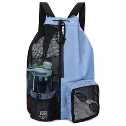 Outdoor Bags Mesh Drawstring Backpack Swimming Sports Bag Lightweight Swim Waterproof Adjustable Strap For School Beach Holidays