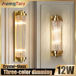 Wall Lamp K9 Crystal Bedroom Lamps Decor Mirror With Light For Hallway Living Room Background Balcony Home Decoration