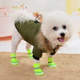 Dog Apparel Winter Warm Pet Clothes Autumn Jacket For Small Medium Dogs Cats Chihuahua Yorkshire Thermal Coat Fur Hood Hoodie Supplies