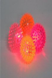 Make sound rubber Colour changing light up bouncy ball led flashing toy led flashing puffer ball Massage ball 96pcs lots EMS6661285