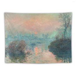 Tapestries Sun Setting On The Seine By Claude Monet Tapestry Home Decoration Accessories Kawaii Room Decor