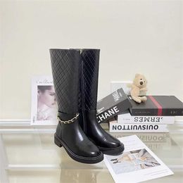 40% OFF Designer shoes Small Fragrant Wind Chain Autumn/Winter Womens Tall Heel Knight Long Boots for Women