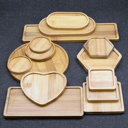 14 Tyles Bamboo Tray Bonsai Holder Home Balcony Bamboo Wood Flower Pot Holder Flower Planters Tray Gardening Accessory