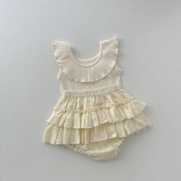 Clothing Sets Summer Toddler Girls Sleeveless Clothes Set Fashion Kids Ruffle Collar Backless Top Shorts 2Pcs Baby Girl Ribbed T Shirt