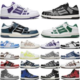 2024 Designer Men Athletic Shoes Skelet Bones Runner Women Men Sports Shoes Sneakers Skel Top Low Casual Shoes Genuine Leather Lace Up Trainer Basketball Shoes M42