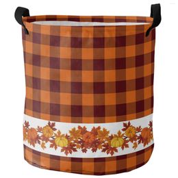 Laundry Bags Thanksgiving Pumpkin Foldable Basket Kid Toy Storage Waterproof Room Dirty Clothing Organizer