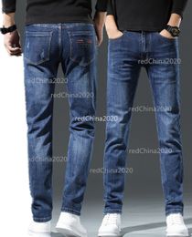 2024 nova primavera/outono dos homens magro ajuste jeans remendos retos negócios famoso clássico calças casuais fashiom marca designer jeans sl888