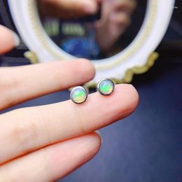 Stud Earrings YULEM Simple Design Stone Size 5mm Natural Austiralia Opal For Office Women Daily Wear Colourful