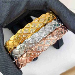Designer Bangle For Women Designers Bracelet Jewlery for Women S Rhombus Pattern Charm Bracelet Trendy Elegant Simple Party Jewellery Gift Wholesale Birthday
