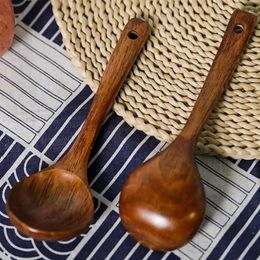 Spoons Natural Wood Soup Spoon Kitchen Non-stick Pan Tableware Secondary Wooden Cooking Supplies Accessories