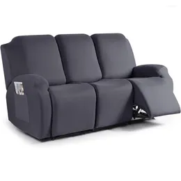 Chair Covers Recliner Sofa Slipcover 3 Pieces Polyester Fabric Stretch For Seat Reclining Couch Soft Washable With Pockets