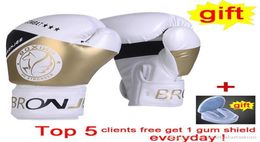 training gold boxing gloves fighting Championship printed boxing gear handmade synthetic leather fight glove combat boks gear233E3685631