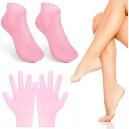 Women Socks Spa Silicone Gloves Moisturising Gel Sock Exfoliating Preventing Dryness Cracked Dead Skin Remove Protector Foot Hand Care