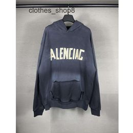 Version Hoodies balencigs Designer Hoodie Family Mens Sweaters Fashion 24ss High New Tape Letter Printing Hooded Casual Loose Men J3NA