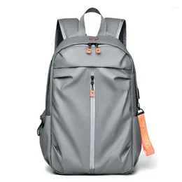 Backpack Men's Grey Business Travel Lightweight Multifunctional Laptop Bag Student Trendy Schoolbag With USB Charging Port