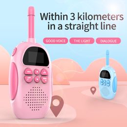 Walkie Talkie Kids Mini portatile 3-5 km a lungo raggio da 1000 mAh Radio Interphone Toy con torcia per bambini regalo