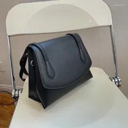 Bag Ladies Commuter One-shoulder Underarm 2024 Briefcase Portable Messenger Tote Simple Female Flip Small Square