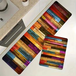 Carpets 1pc Colorful Floor Printed Kitchen Rug Vintage Flannel Absorbent NonSlip Cushioned Living Room Bedroom Bathroom Sink Laund