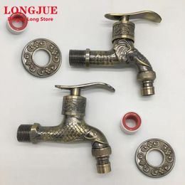 Bathroom Sink Faucets LongJue Decorative Outdoor Garden Faucet Elephant Head Bibcock Tap Washing Machine Mop Luxury Antique Torneira Parede