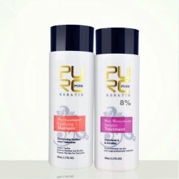 Treatments Hair Scalp Treatments Orange Shampoo and Purple 8% Keratin Treatment Hair Conditioner Hair Repair Keratin Repair Set Beauty