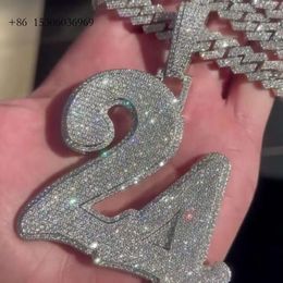 AAA Gems Customised 24 Hip Hop Jewellery Iced Out Mens Personalised 10K, 14K Gold VVS Moissanite Pendant