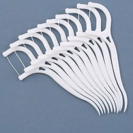 Sdotter 50/100pcs Dental Floss Flosser Picks Toothpicks Teeth Stick Tooth Cleaning Interdental Brush Dental Floss Pick Oral Hygi