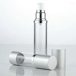 Storage Bottles 20PCS/lot 30ml 50ml Airless Liquid Lotion Bottle Perfume Cosmetic Vacuum Flask Silver Pump Emulsion
