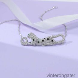 Top Luxury Fine Original 1to1 Carter Designer Necklace for Women Jewelry Diamond Leopard Bracelet S925 Silver Fashion Trend Enamel Paint Cheetah Bracelet