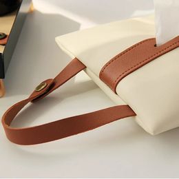2024 Hanging Tissue Holder Case Box PU Leather Home Car Towel Napkin Papers Dispenser Holder Box Case Table Decorationfor PU Leather Napkin Box