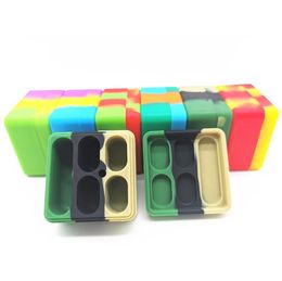 Square Shape Silicone Jars Wax Dab Vaporizer Oil Container Non-stick 26ml Covers Case Storage Box For Smoking Bongs Hookahs Accessories