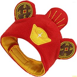 Dog Apparel ATUBAN Pet Hat Headgear Funny Headwear Costume Year Of Ox Cap Plush Bonnet Fashion Head Cover