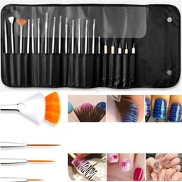 Hot nail art brush black bag 20 sets of makeup brush set nail art student set spot wholesale