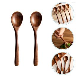 Spoons 2pcs Wooden Japanese Style Soup Porridge Dessert