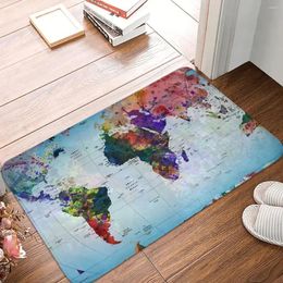 Carpets Retro Bath Mat Map Of The World Rug Home Doormat Living Room Carpet Outdoor Floormat Parlour Anti-slip Antifouling