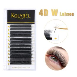 Eyelashes Kolybel 4D W Shape Eyelash Extension Premade Volume Fans Bloom Mink Faux Natural Soft Russia Volume W Style Individual Eyelashes