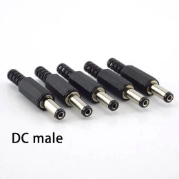 10PCS 24V 12V 3A Plastic Male Plugs + Female Socket Panel Mount Jack 5.5x2.1mm DC Power Connector Electrical Supplies 5.5*2.5