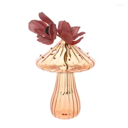 Vases 12 9cm Creative Mushroom Glass Vase Home Hydroponic Flower Nordic Bottle Room Office Desktop Craft Ornament 1pc