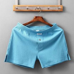 Herren-Shorts, Herren-Shorts, Sommer-Herren-Home-Arro-Hose, Baumwolle, atmungsaktiv, bequeme Sport-Shorts, solides vertikales Muster, große Herren-Unterwäsche, C240402