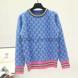 Women's Sweaters Autumn And Winter Loose Knit Sweater Pullover Round Neck Geometric Clash Jacquard Casual Jumper A-A29391