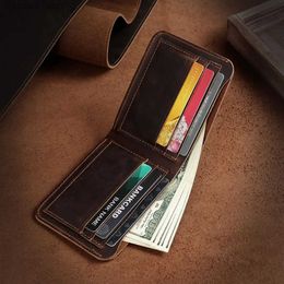 Money Clips Simple and ultra-thin mens portable lightweight and durable wallet with 6-card slot minimalism L240402