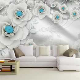 Wallpapers Wellyu Papel De Parede Elegant And Gem Peony TV Background Wall Wallpaper For Walls 3 D Po Behang