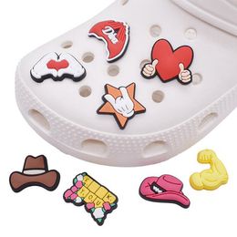 charms love shoe buckle clog flowers decoration pvc shoe accessories christmas party gift