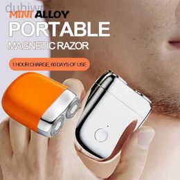 Electric Shavers Shaver Head Magnetic Suction Razor Portable IPX7 Full Body Washable Double Beard Trimmer USB Charge Travel 2442