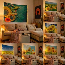 Tapestries Tapestry Art Decor Summer Sun Flower Home Room Hanging Wall Background Cloth