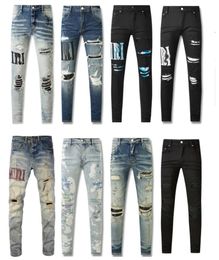 Amirs designer maschi jeans jeans viola jeans ksubi jeans high street hole star patch da uomo femminile amirs stella ricamo jeans stretch sling-fit pantaloni veri jeans 81