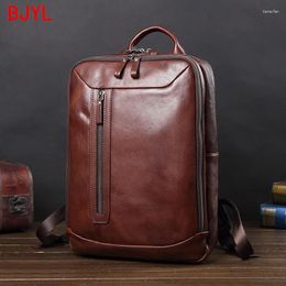 Backpack Leather Men's Bag Casual Korean Computer Fashion Simple Portable School Travel Backpacks Men